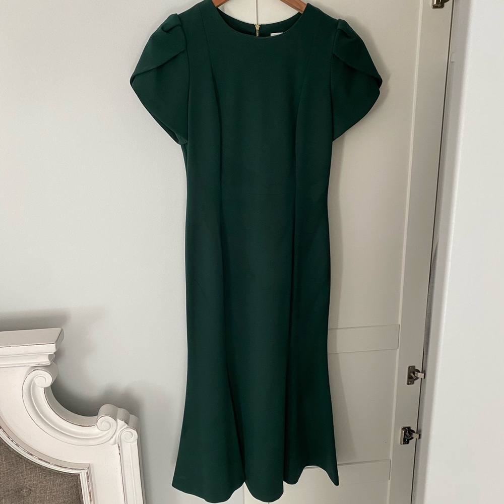 Calvin Klein, Forest Green, Puff Sleeve, Dress, Size 4